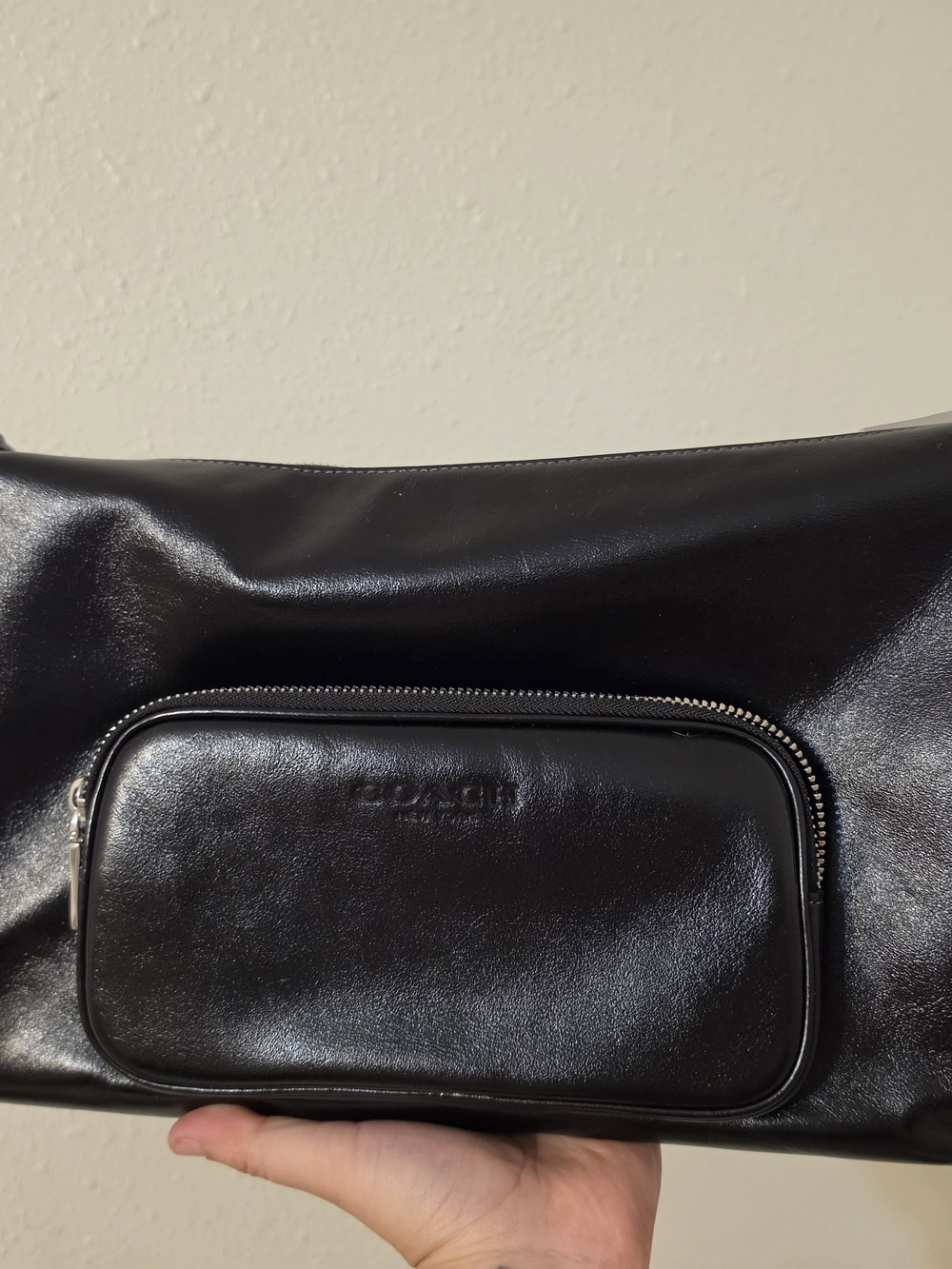 Coach Men's Black Leather Crossbody Pouch